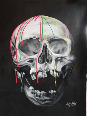 Neon Scull von Matthias Hübner