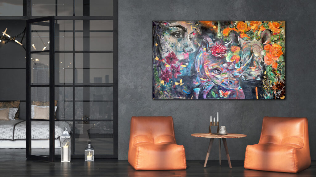 Nashorn - Kunstwerk von Rike Wölke