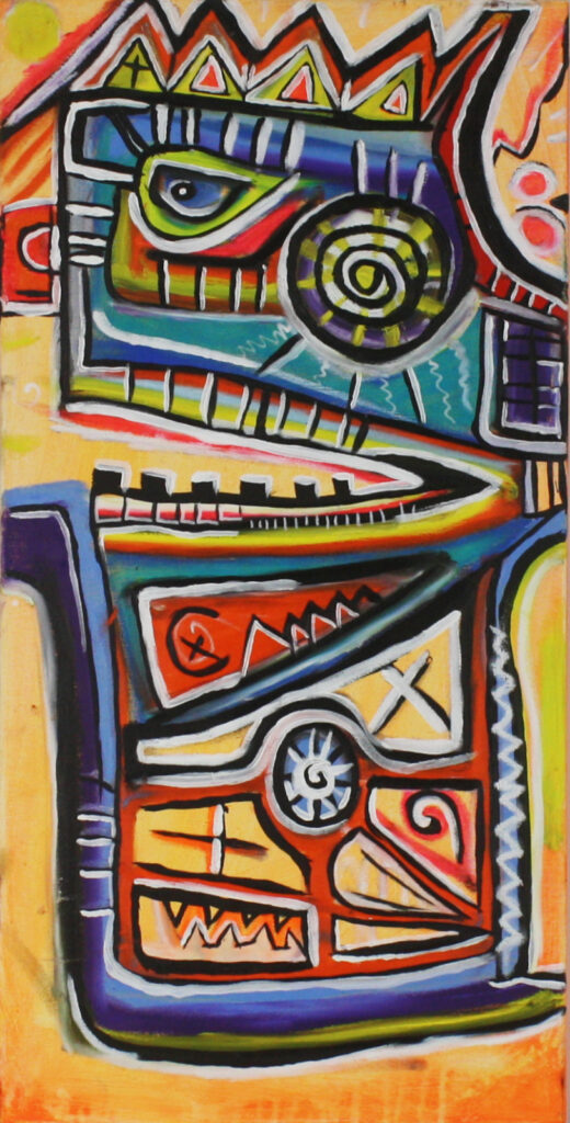 A symbol of growth and strength: “Crazy Red Bull” (2025) by Sven Liesy – a prime example of the unleashed energy of Neo-Expressionism.