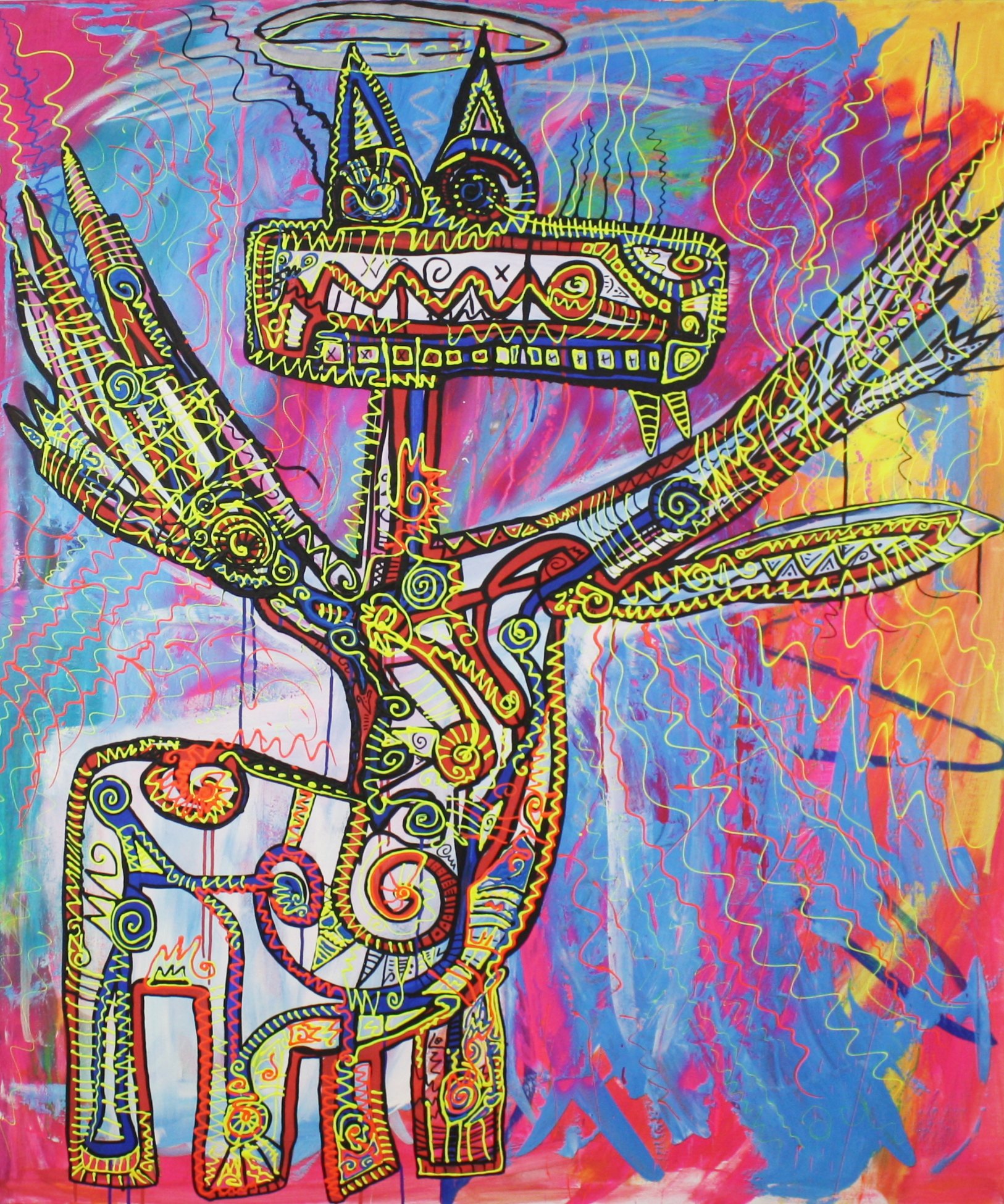 “Pegasus” by Sven Liesy, Acrylic on canvas, 120 × 60 cm – original painting at Favori Art