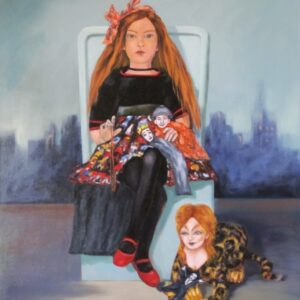 „Strange playmates“ von Christine Graf, Öl auf Leinwand, 80 × 100 cm – Originalgemälde bei Favori Art