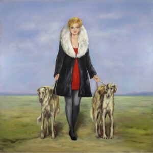 „Lady Boss“ von Christine Graf, Öl auf Leinwand, 100 × 100 cm – Originalgemälde bei Favori Art