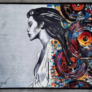 „Living Music“ von Rike Wölke, Acryl auf Keilrahmen, 50 × 40 cm, Rahmentiefe 1, 5 cm – Originalgemälde bei Favori Art