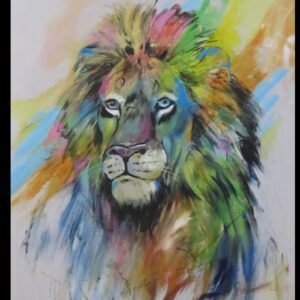 „Lion modern“ von Erich Graf, Acryl auf Leinwand, 90 × 120 cm – Originalgemälde bei Favori Art