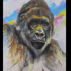 „Gorilla modern“ von Erich Graf, Acryl auf Leinwand, 50 × 70 cm – Originalgemälde bei Favori Art