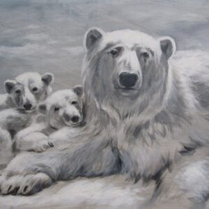 „Polar Bear Family“ von Erich Graf, Acryl auf Leinwand, 50 × 70 cm – Originalgemälde bei Favori Art