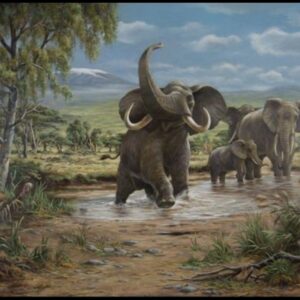 „Elephants on Kilimanjaro“ von Erich Graf, Öl auf Leinwand, 80 × 100 cm – Originalgemälde bei Favori Art