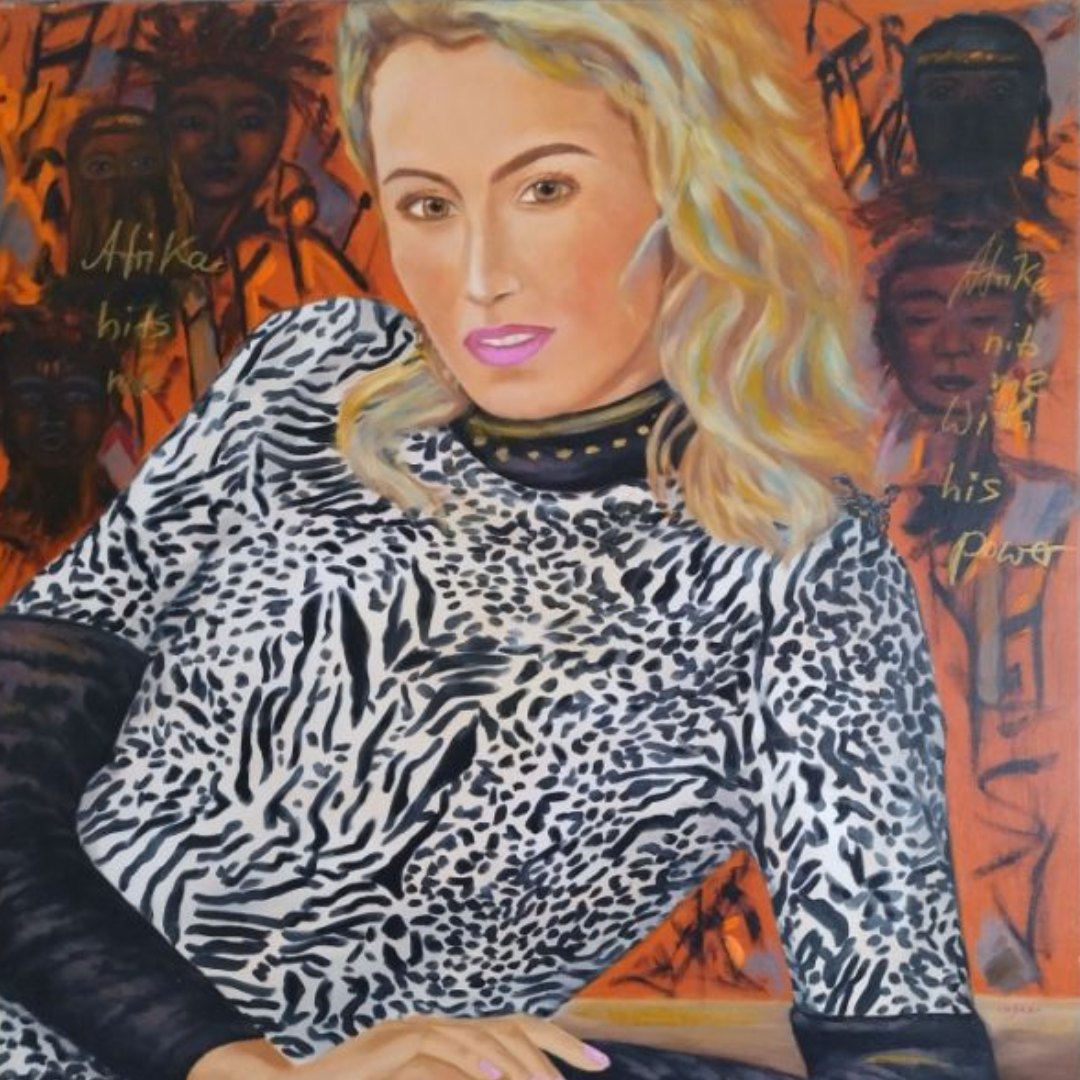 „Africa hits me“ von Christine Graf, Öl auf Leinwand, 80 × 80 cm – Originalgemälde bei Favori Art