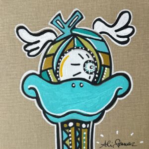 „Focky 2 – Edition November 2025“ von Ali Görmez, Acryl auf Malplatte (Natur), 20 × 20 cm – Limitierte Edition bei Favori Art