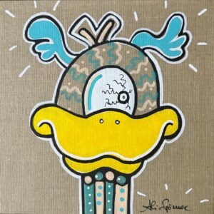 „Focky 5 – Edition November 2025“ von Ali Görmez, Acryl auf Malplatte (Natur), 20 × 20 cm – Limitierte Edition bei Favori Art