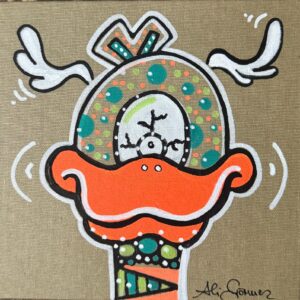 „Focky 13 – Edition November 2025“ von Ali Görmez, Acryl auf Malplatte (Natur), 20 × 20 cm – Limitierte Edition bei Favori Art
