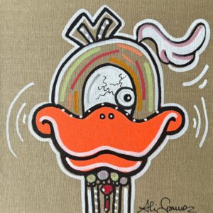 „Focky 17 – Edition November 2025“ von Ali Görmez, Acryl auf Malplatte (Natur), 20 × 20 cm – Limitierte Edition bei Favori Art