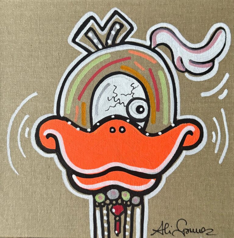 „Focky 17 – Edition November 2025“ von Ali Görmez, Acryl auf Malplatte (Natur), 20 × 20 cm – Unikat aus der Edition November 2025 bei Favori Art