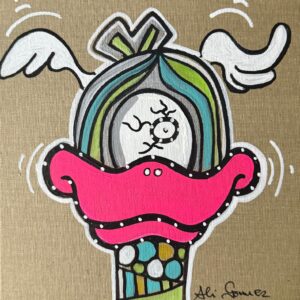 „Focky 19 – Edition November 2025“ von Ali Görmez, Acryl auf Malplatte (Natur), 20 × 20 cm – Limitierte Edition bei Favori Art