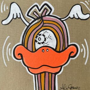 „Focky 20 – Edition November 2025“ von Ali Görmez, Acryl auf Malplatte (Natur), 20 × 20 cm – Limitierte Edition bei Favori Art