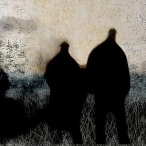 „Together Alone“ von Olli Boehm, Übermalte Fotografie auf Leinwand, 60 x 80 cm – Fotografie / Mixed Media bei Favori Art