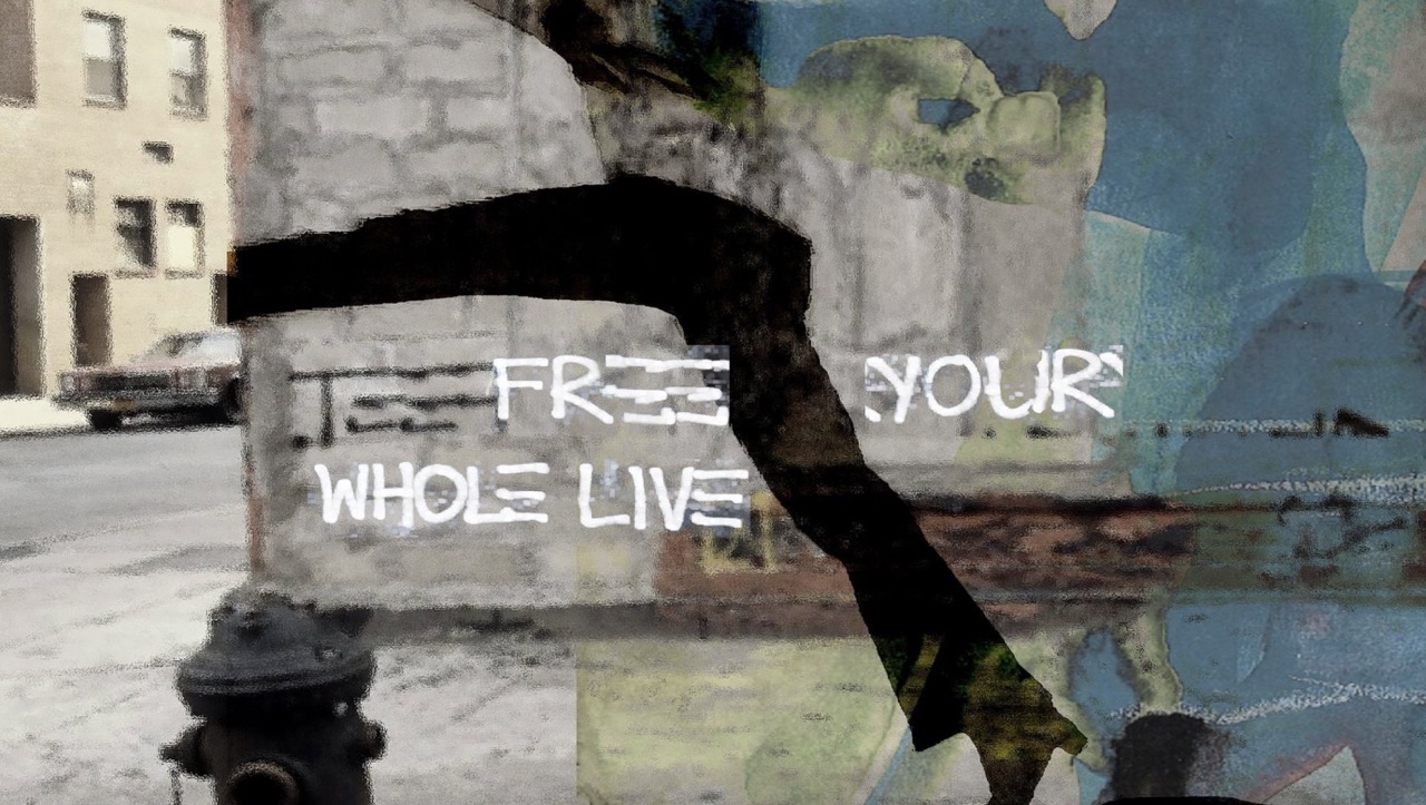 „Free your whole live“ von Olli Boehm, Übermalte Fotografie auf Leinwand, 160 x 100 cm – Fotografie / Mixed Media bei Favori Art