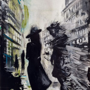 „Urbane Begegnung (Kunstdruck)“ von Rike Wölke, Kunstdruck – Kunstdruck bei Favori Art