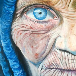 „Erfahrung“ von Matthias Hübner, Acryl auf Leinwand, 70 × 50 × 1, 5 cm, Inkl. weißem Schattenfugenrahmen. – Originalgemälde bei Favori Art