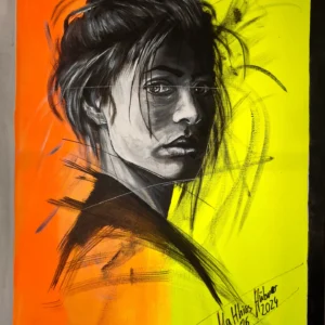 „Portrait“ von Matthias Hübner, Acryl auf Leinwand, UV-reaktiv, 70 × 50 – Originalgemälde bei Favori Art