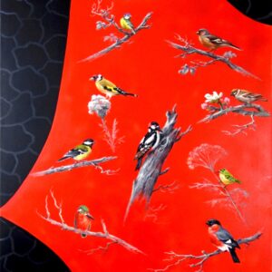 „Vogelvielfalt“ von Erich Graf, Öl auf Leinwand, 70 × 80 cm – Originalgemälde bei Favori Art