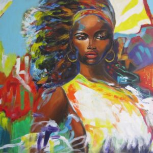 „Africa queen“ von Christine Graf, Acryl, 80 × 100 cm – Originalgemälde bei Favori Art