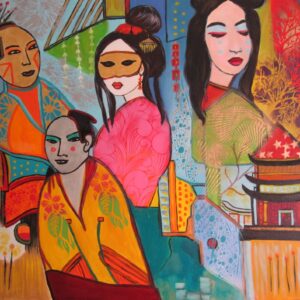 „Japanese life“ von Christine Graf, Acryl, 80 × 100 cm – Originalgemälde bei Favori Art