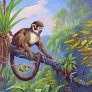 „Monkey in the Jungle“ von Erich Graf, Öl auf Leinwand, 60 × 80 cm – Originalgemälde bei Favori Art