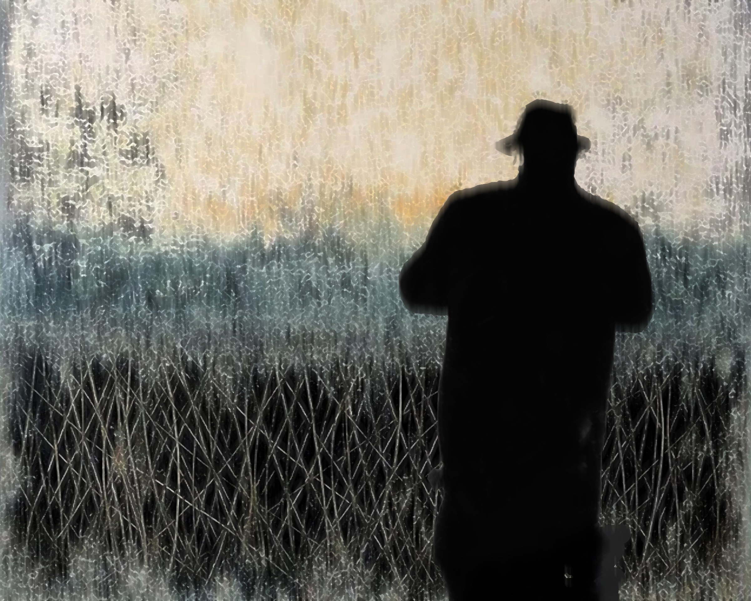 “Morning Is Broken” by Olli Boehm, Overpainted photography on canvas, 160 × 120 cm – Fotografie / Mixed Media bei Favori Art