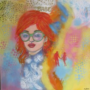 „She is not for you“ von Christine Graf, Acryl, 80 × 80 cm – Originalgemälde bei Favori Art