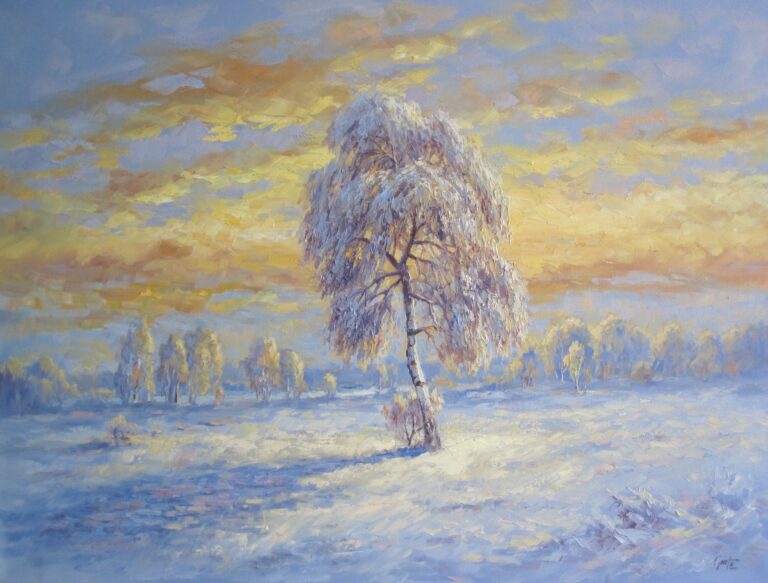 “Winter” by Erich Graf, Oil on canvas, 60 × 80 cm – original painting at Favori Art